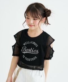 PINK-latte / ピンク ラテ Tシャツ | 【セットアイテム】肩あきメッシュ半袖T＋タンクセット