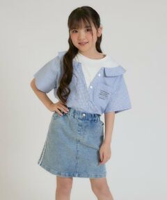 PINK-latte / ピンク ラテ Tシャツ | シャツドッキング半袖プルオーバー