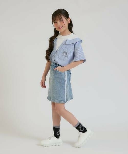 PINK-latte / ピンク ラテ Tシャツ | シャツドッキング半袖プルオーバー | 詳細14