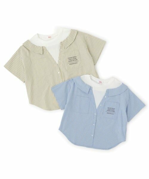 PINK-latte / ピンク ラテ Tシャツ | シャツドッキング半袖プルオーバー | 詳細7