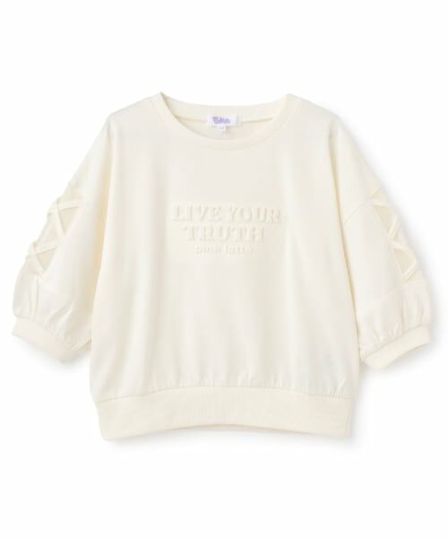 PINK-latte / ピンク ラテ スウェット | 【別注】エンボス7分丈プルオーバー（アイボリー）