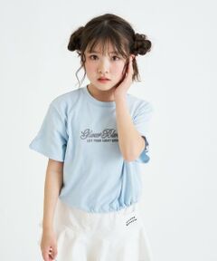 PINK-latte / ピンク ラテ Tシャツ | 裾ドロストりぼんタック半袖Tシャツ