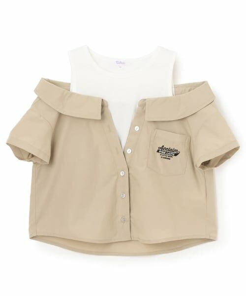 PINK-latte / ピンク ラテ シャツ・ブラウス | 【別注】肩あきシャツドッキングトップス（ベージュ）