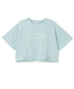 PINK-latte / ピンク ラテ Tシャツ | アソート柄レースアップ半袖Tシャツ
