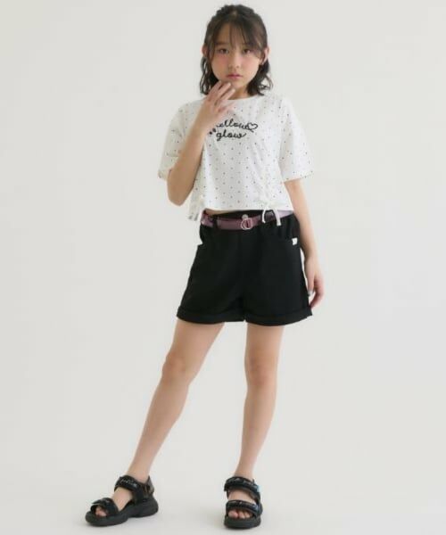 PINK-latte / ピンク ラテ Tシャツ | アソート柄レースアップ半袖Tシャツ | 詳細14