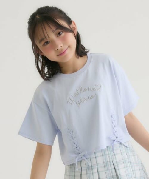 PINK-latte / ピンク ラテ Tシャツ | アソート柄レースアップ半袖Tシャツ | 詳細18