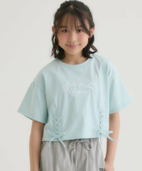 PINK-latte / ピンク ラテ Tシャツ | アソート柄レースアップ半袖Tシャツ | 詳細21