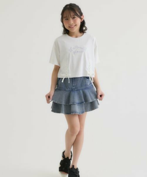 PINK-latte / ピンク ラテ Tシャツ | アソート柄レースアップ半袖Tシャツ | 詳細22