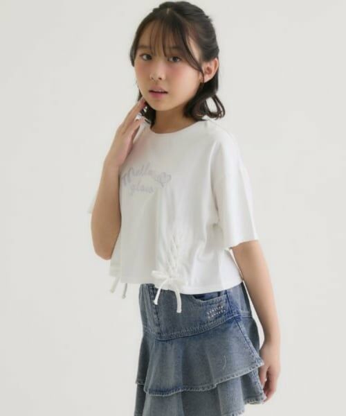 PINK-latte / ピンク ラテ Tシャツ | アソート柄レースアップ半袖Tシャツ | 詳細24
