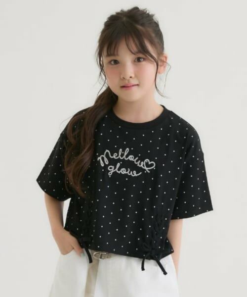 PINK-latte / ピンク ラテ Tシャツ | アソート柄レースアップ半袖Tシャツ | 詳細28