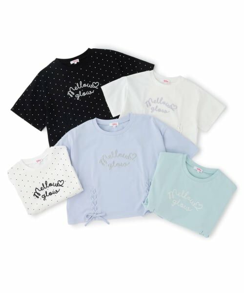 PINK-latte / ピンク ラテ Tシャツ | アソート柄レースアップ半袖Tシャツ | 詳細6