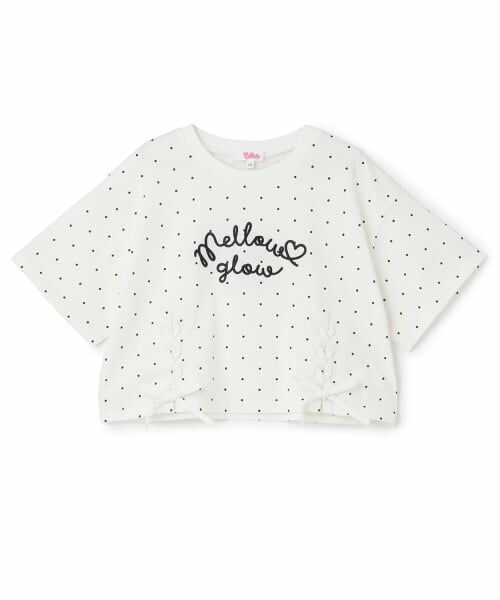 PINK-latte / ピンク ラテ Tシャツ | アソート柄レースアップ半袖Tシャツ（ドット）