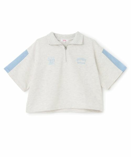 PINK-latte / ピンク ラテ Tシャツ | 袖メッシュハーフジップ半袖Tシャツ | 詳細11