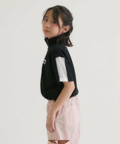 PINK-latte / ピンク ラテ Tシャツ | 袖メッシュハーフジップ半袖Tシャツ | 詳細27