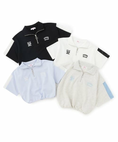 PINK-latte / ピンク ラテ Tシャツ | 袖メッシュハーフジップ半袖Tシャツ | 詳細7