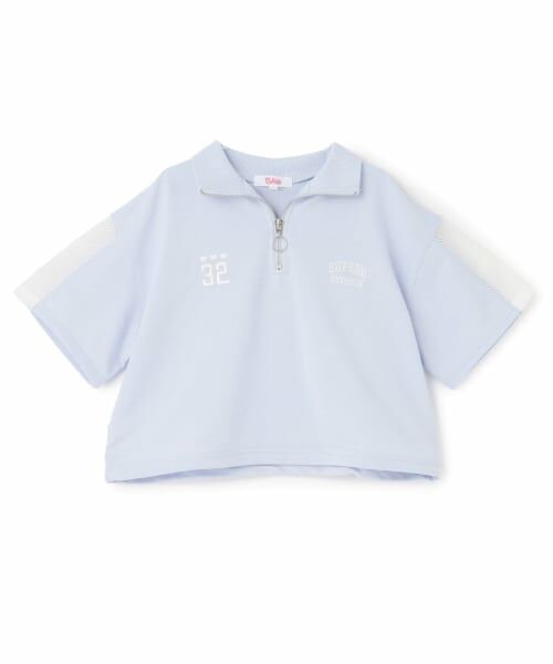 PINK-latte / ピンク ラテ Tシャツ | 袖メッシュハーフジップ半袖Tシャツ | 詳細9