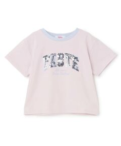 PINK-latte / ピンク ラテ Tシャツ | 【接触冷感】キラキラカレッジリンガー半袖Tシャツ