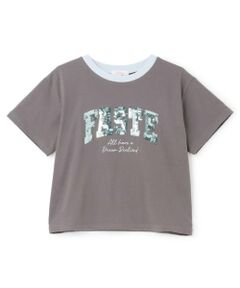 PINK-latte / ピンク ラテ Tシャツ | 【接触冷感】キラキラカレッジリンガー半袖Tシャツ