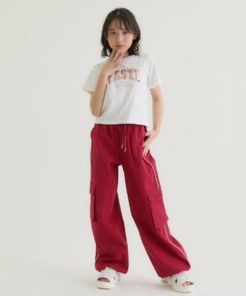 PINK-latte / ピンク ラテ Tシャツ | 【接触冷感】キラキラカレッジリンガー半袖Tシャツ | 詳細13