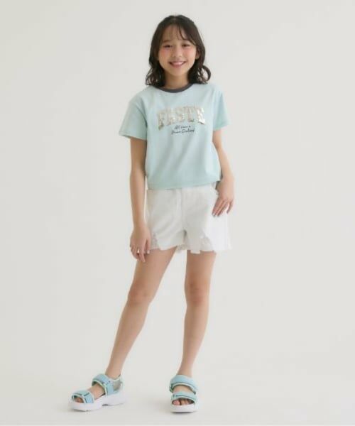PINK-latte / ピンク ラテ Tシャツ | 【接触冷感】キラキラカレッジリンガー半袖Tシャツ | 詳細16