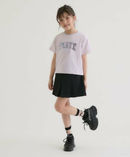 PINK-latte / ピンク ラテ Tシャツ | 【接触冷感】キラキラカレッジリンガー半袖Tシャツ | 詳細19