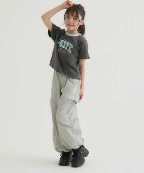 PINK-latte / ピンク ラテ Tシャツ | 【接触冷感】キラキラカレッジリンガー半袖Tシャツ | 詳細23