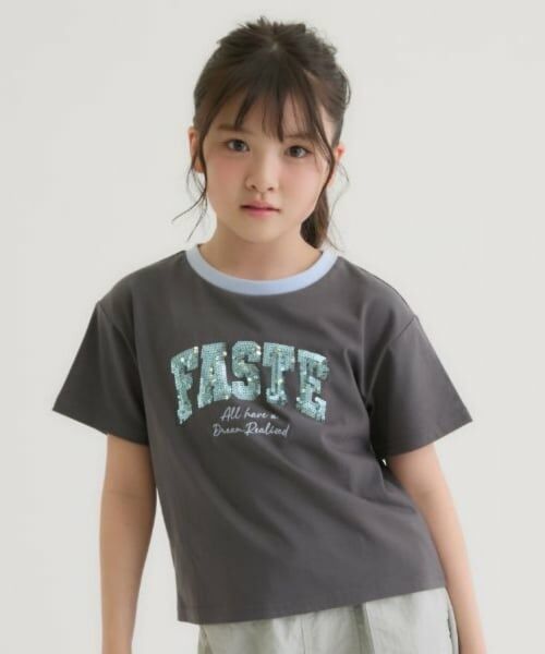 PINK-latte / ピンク ラテ Tシャツ | 【接触冷感】キラキラカレッジリンガー半袖Tシャツ | 詳細24