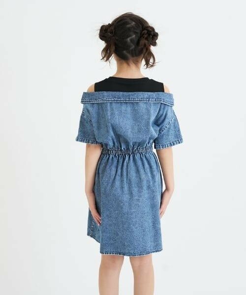 PINK-latte / ピンク ラテ ミニ丈・ひざ丈ワンピース | 肩あきドッキンクデニムシャツワンピース | 詳細14