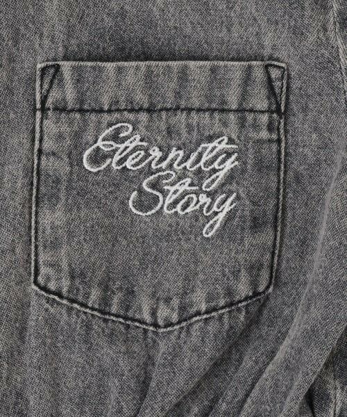 PINK-latte / ピンク ラテ ミニ丈・ひざ丈ワンピース | 肩あきドッキンクデニムシャツワンピース | 詳細4