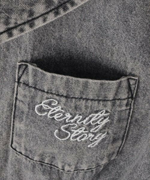 PINK-latte / ピンク ラテ ミニ丈・ひざ丈ワンピース | 肩あきドッキンクデニムシャツワンピース | 詳細5