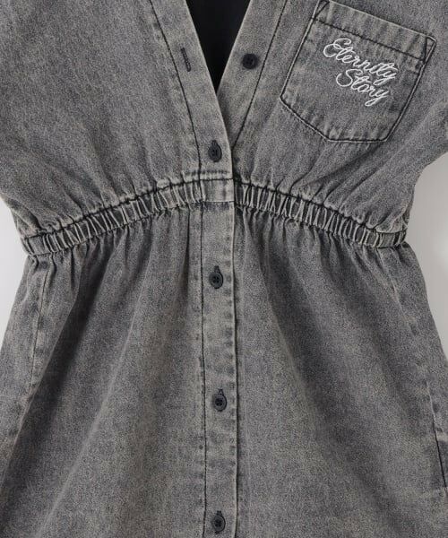 PINK-latte / ピンク ラテ ミニ丈・ひざ丈ワンピース | 肩あきドッキンクデニムシャツワンピース | 詳細6