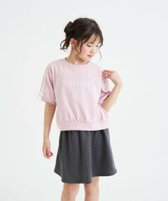PINK-latte / ピンク ラテ Tシャツ | レースライン半袖ポンチトップス＋スカートSETUP