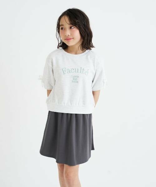 PINK-latte / ピンク ラテ Tシャツ | レースライン半袖ポンチトップス＋スカートSETUP（シロ杢）