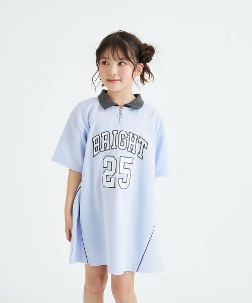 PINK-latte / ピンク ラテ ミニ丈・ひざ丈ワンピース | ナンバリングハーフZIPポンチワンピース（ラベンダー）