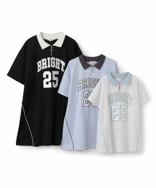 PINK-latte / ピンク ラテ ミニ丈・ひざ丈ワンピース | ナンバリングハーフZIPポンチワンピース | 詳細6