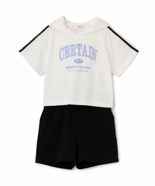 PINK-latte / ピンク ラテ その他トップス | 【接触冷感】半袖パーカー＋ハーフパンツセット（オフ ホワイト）