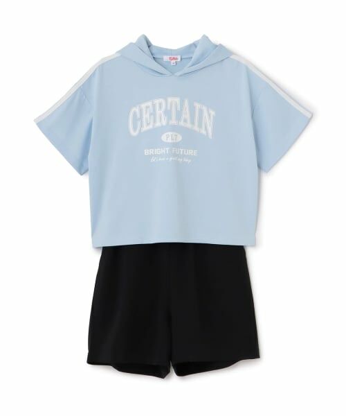 PINK-latte / ピンク ラテ その他トップス | 【接触冷感】半袖パーカー＋ハーフパンツセット（サックス）