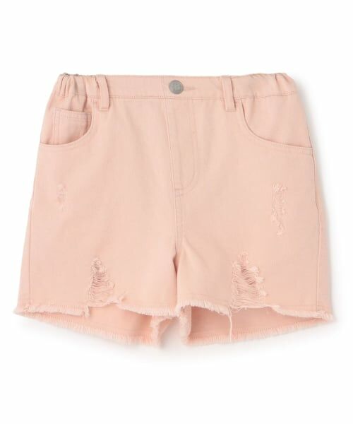 PINK-latte / ピンク ラテ ショート・ハーフ・半端丈パンツ | ダメージショートパンツ（ライト ピンク）