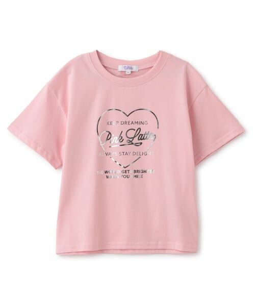 PINK-latte / ピンク ラテ Tシャツ | 【別注】ハートロゴ箔プリントTシャツ（ピンク）