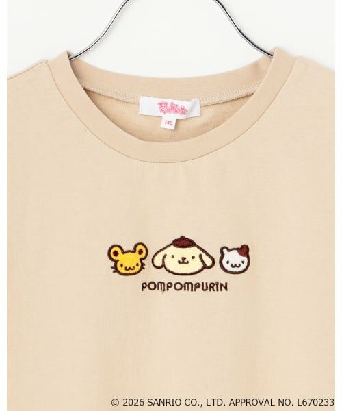 PINK-latte / ピンク ラテ Tシャツ | 【ポムポムプリン】アップリケ刺繍半袖Tシャツ | 詳細2