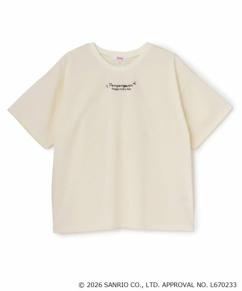 PINK-latte / ピンク ラテ Tシャツ | 【ポムポムプリン】バックプリントビッグTシャツ（レモン イエロー）