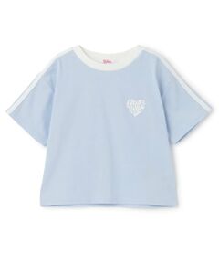 PINK-latte / ピンク ラテ Tシャツ | 【接触冷感】ハート袖ライン半袖Tシャツ