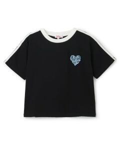 PINK-latte / ピンク ラテ Tシャツ | 【接触冷感】ハート袖ライン半袖Tシャツ