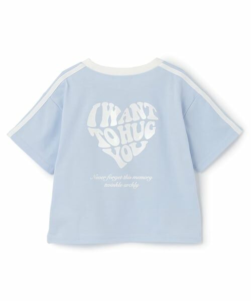 PINK-latte / ピンク ラテ Tシャツ | 【接触冷感】ハート袖ライン半袖Tシャツ | 詳細1
