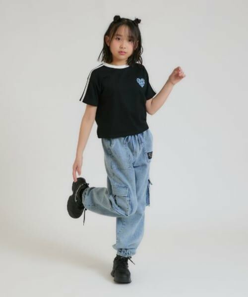 PINK-latte / ピンク ラテ Tシャツ | 【接触冷感】ハート袖ライン半袖Tシャツ | 詳細14