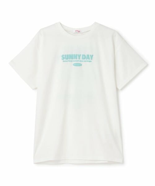 PINK-latte / ピンク ラテ Tシャツ | 【接触冷感】ランドリーくまちゃん半袖Tシャツ（オフ ホワイト）