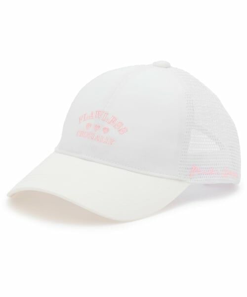PINK-latte / ピンク ラテ キャップ | ガーリーカレッジロゴメッシュキャップ（白）