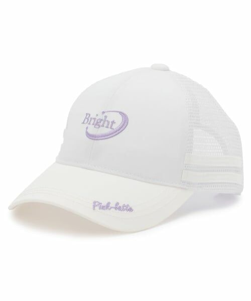 PINK-latte / ピンク ラテ キャップ | ヨコラインロゴメッシュキャップ（白）