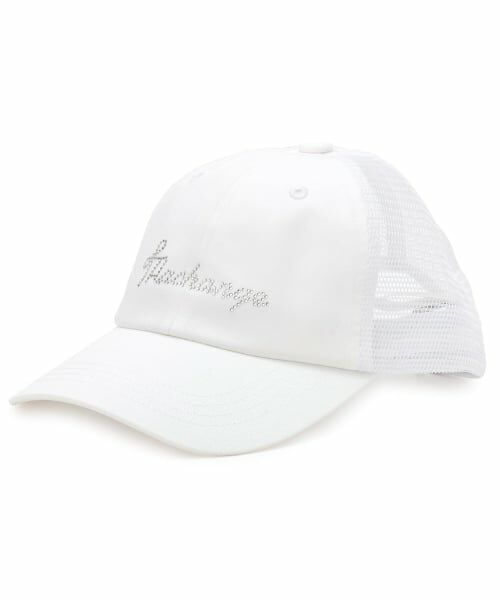 PINK-latte / ピンク ラテ キャップ | リボンストーンメッシュキャップ（白）