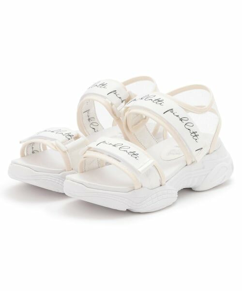 PINK-latte / ピンク ラテ サンダル | ２本ベルトサンダル（白）